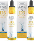 Buried Treasure Vitamin D3 and K2 Drops 5000 IU D3 with 100 mcg K2 for Bone Heart and Immune Support Sugar Free 2 fl oz