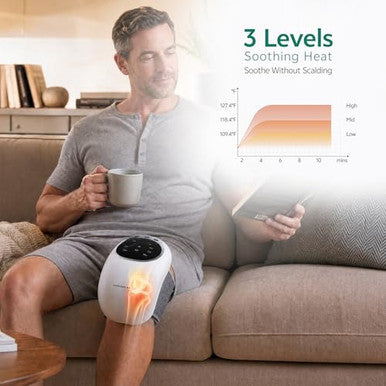 Comforlay Knee Massager For Relief 2026 Updated Edition 'Cordless Heated Knee Massager With Heating 'Vibration Modes Infrared Waves Led Screen & Adjustable Straps Ideal For Men Women
