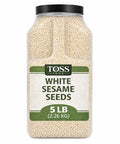 TOSS Hulled White Sesame Seeds, 5 LB Bulk Resealable Jar ÃƒÂ¢Ã¢â€šÂ¬Ã¢â‚¬Å“ Premium Baking & Cooking Ingredient with Nutty Flavor