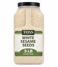 TOSS Hulled White Sesame Seeds, 5 LB Bulk Resealable Jar ÃƒÂ¢Ã¢â€šÂ¬Ã¢â‚¬Å“ Premium Baking & Cooking Ingredient with Nutty Flavor