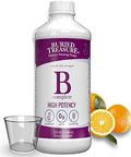 Buried Treasure B Complete Liquid Vitamin B Complex With Methylcobalamin B12 & Methylfolate B9 Biotin B1 B2B3 B5 B6 Liquid & Sugar Women & Men Dose Cup For Measuring