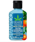 Hempz Biotin Hair Shampoo - Triple Moisture Peach & Grapefruit - For Growth & Strengthening Of Dry Damaged Hair - Travel Size 2.25 Fl Oz