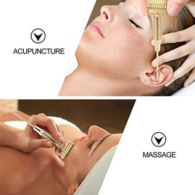 Healeved Ear Massage Acupoint Detecting Pen With Flexible Spring Roller Copper Probe For Precise Therapy And Facial Acupoint Stimulation 4.92X1.37X0.59In