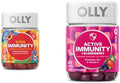 Olly Kids Immunity Gummy Immune Support Wellmune Elderberry Vitamin C Zinc Chewable Supplement Cherry 50 Count and Gummy Active Immunity+Elderberry 45 Gummies (1 Pack) Berry Flavor