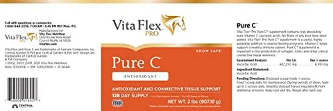 Vita Flex Pro Pure C Antioxidant Premium Quality Horse Vitamin C Supplement Collagen Support for Horses Antioxidant Supplement 2 lb 128Day Supply