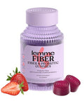 Lemme Fiber & Probiotic Gummies For Adults Promotes Regularity & Digestive Health No Sugar Added Strawberry Flavor 4G Prebiotic Fiber & Clinically Studied Probiotic Strains (60 Count)