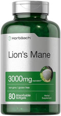 Horbaach Lions Mane Mushroom Supplement 80 Softgel
