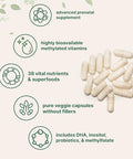 Micro Ingredients Prenatal Vitamins For Women 38-In-1 With Folate Dha Choline Iron Probiotics Inositol & Vitamin C D B Complex No Fillers 240 Veggie Capsules