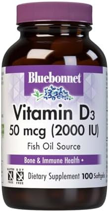 Bluebonnet Vitamin D3 2000 Iu Vegetable Capsules 100 Count (Pack Of 1)