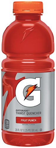 Gatorade Thirst Quencher Sports Drink Fruit Punch 20oz Bottles 4 Pack Electrolytes for Rehydration