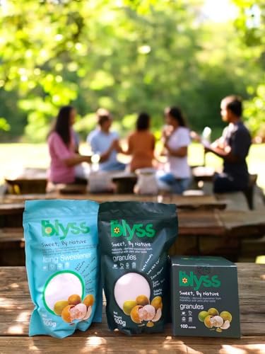 Blyss Natural Zero-GI Monk Fruit Sweetener - 500g Granular, Keto & Diabetic Friendly, Sugar Substitute, Erythritol Blend, Vegan, Low Carb, Zero Aftertaste