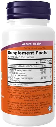 Now Foods Supplements Dim 200 (Diindolylmethane) With Calcium Dglucarate 90 Veg Capsules