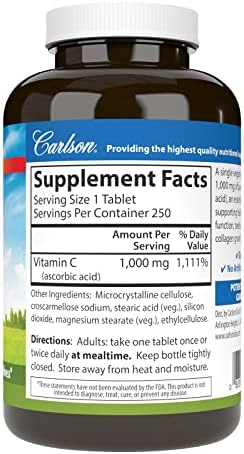 Carlson Vitamin C 1000 mg 250 Count