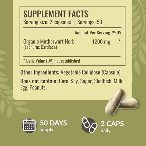 Herbamama Motherwort And Ashwagandha Kit - Bundle Of 1200 Mg Motherwort Capsules & Ashwagandha Liquid Drops - Vegan Non-Gmo Sugar & Alcohol- - 2 Pack