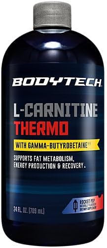 Bodytech L-Carnitine Thermo A Supports Fat Metabolism, Energy Production, & Muscle Recovery A Rocket Pop (24 Fl. Oz.)