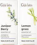 Gya Labs Juniper Berry Essential Oil For Diffuser & Lemongrass Essential Oil For Diffuser Set - Aromatherapy Grade Essential Oils Set - 2X0.34 Fl Oz - Gya Labs