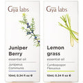 Gya Labs Juniper Berry Essential Oil For Diffuser & Lemongrass Essential Oil For Diffuser Set - Aromatherapy Grade Essential Oils Set - 2X0.34 Fl Oz - Gya Labs