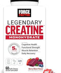 Force Factor Legendary Creatine Chews 5G Creatine Monohydrate Build Muscle Improve Strength & Recovery Support Memory & Cognitive Function Sugar Berry Blast 60 Soft Chews