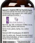 Bluebonnet Nutrition Larginine 500Mg Form Amino Acid Nitric Oxide Precursor Soy Gluten Nongmo Kosher 50 Vegetable Capsules 50 Servings