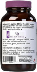 Bluebonnet Nutrition Larginine 500Mg Form Amino Acid Nitric Oxide Precursor Soy Gluten Nongmo Kosher 50 Vegetable Capsules 50 Servings
