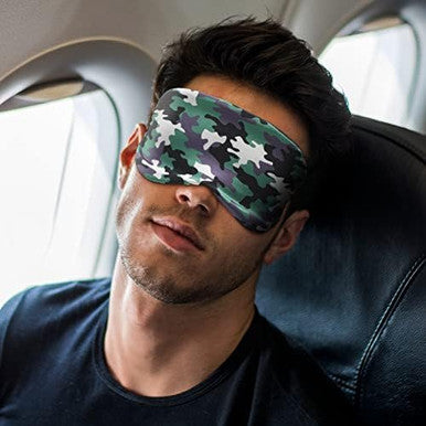 Eurzom Camo Sleep Mask Soft Sleeping Eye Masks For Comfortable Artificial Silk Sleeping With Elastic Straps For Blocking Light For Men Women 4 Colors 4 Pieces