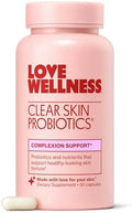 Love Wellness Clear Skin Probiotic Clear Up Hormonal Acne Pimples Redness & Pore Minimizer Skin Care With Zinc Bifidobacterium Longum & Chaste Tree Fruit Extract Acne Treatment 30 Count