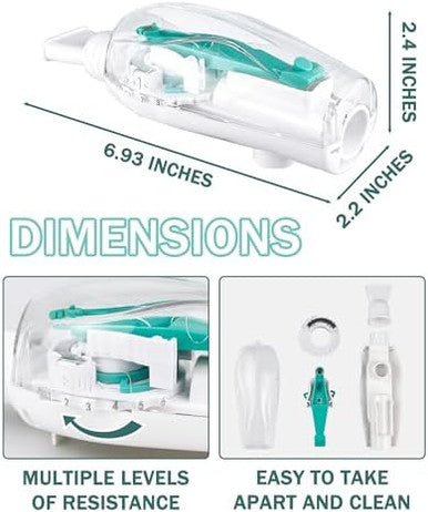 Defunx Breathing Exercise Device For Lungs - Flutter Valve Mucus Removal Device - Breath Trainer Green