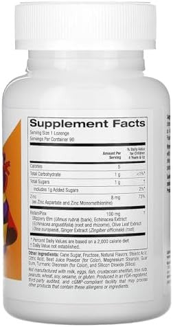 California Gold Nutrition Zinc Plus Lozenge For Children Natural Tangerine 90 Lozenges 1 Count (Pack Of 1)