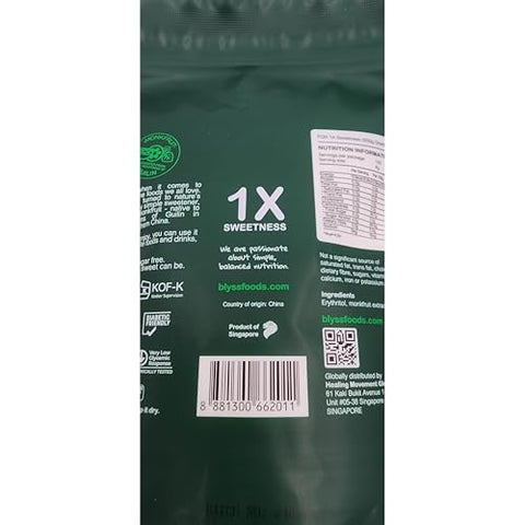 Blyss Natural Zero-GI Monk Fruit Sweetener - 500g Granular, Keto & Diabetic Friendly, Sugar Substitute, Erythritol Blend, Vegan, Low Carb, Zero Aftertaste