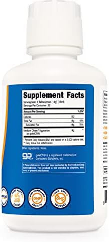 Nutricost C8 Mct Oil 16Oz Keto Paleo Nongmo