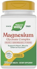 NatureS Way Magnesium Glycinate Complex Supports Heart Muscle Nerve Function Highly Absorbable 220 Mg Per 2Tablet Serving No Gluten Vegan 120 Tablets (Packaging May Vary)