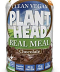 Genceutic Naturals Plant Head Real Meal Organic Plant Based Protein Powder Vanilla Vegan Low Net Carbs Non Dairy Gluten Lactose No Sugar Added 2.3 Pound