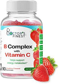 Doctors Finest Vitamin B Complex Gummies, Vegan, Gmo- Gluten , Great Taste Natural Strawberry Flavor Gummy Vitamins, With 6 B Vitamins, Energy Support Dietary Supplement, For Adults 90 Gummies