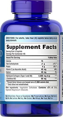Puritan's Pride Hydrolyzed Collagen 180 Caplets