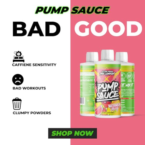 Pump Sauce Pre-Workout - 32 Oz Sour Gummy Worms No Caffeine Full Spectrum Liquid Gluten Free Vegan Zero Sugar