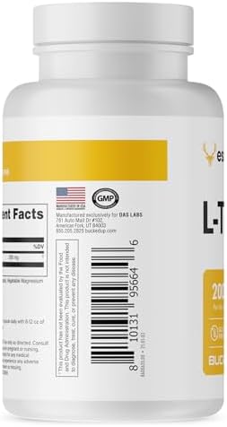Bucked Up L-Theanine 200Mg Capsules Gluten- Non-Gmo Third-Party Tested Premium Theanine Amino Acid Supplement For Daily Support - 200 Servings (200 Capsules)