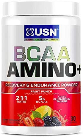 USN Supplements BCAA Amino + Supplement, Fruit Punch, 11.60 OZ