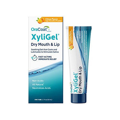 Oracoat Xyligel Dry Mouth Gel Soothing Citrus Oral Gel With Xylitol Lip Moisturizer For Very Dry Lips Lip Hydration Sugar Relief 1.7 Fl Oz 1 Pack.