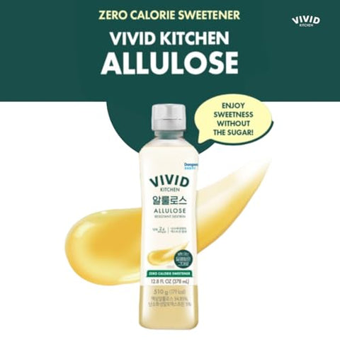 VIVID KITCHEN Keto Allulose Syrup ÃƒÂ¢Ã¢â€šÂ¬Ã¢â‚¬Å“ 12.8 fl oz | Allulose, Zero Calorie Sweetener with Clean Taste | 1:1 Sugar Substitute |Monk Fruit & Stevia Blend | Low Glycemic, Zero Net Carbs, Vegan, Gluten-Free, No Sugar Added ÃƒÂ¢Ã¢â€šÂ¬Ã¢â‚¬Å“ Ideal for Baking, Cooking, Drinks