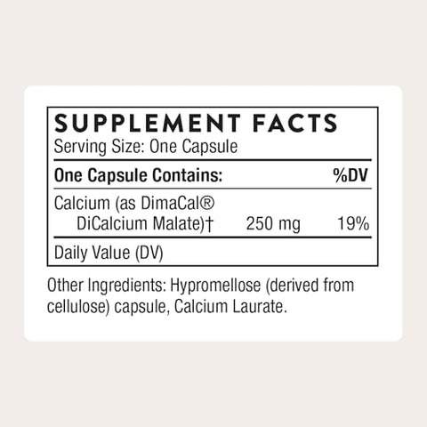 Thorne - Calcium - (Formerly Dicalcium Malate) - Chelated Calcium For Enhanced Absorption With Dimacal For Bone Density Support 120 Capsules
