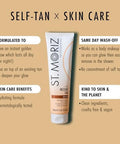 St. Moriz Professional Medium Instant Tan 1 Day Wash Off Fake Tan Lotion with Aloe Vera and Vitamin E Fast-Drying Transfer-Resistant Vegan 150ml