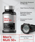 Horbaach Mens Multivitamins 50 Plus 60 Caplets with Calcium Magnesium Vitamin A B C D and E 50+ Advanced Formula NonGMO and Gluten Free Supplement