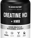 Jacked Factory Creatine Hcl + Hmb Capsules Synergistic Concret Myhmb & Vitamin D Formula For Improved Growth Strength & Reduced Muscle Breakdown 150 Capsules