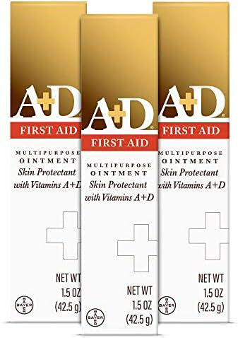 A+D First Aid Ointment Multipurpose Dry Skin Moisturizer And Skin Protectant 1.5 Oz (Pack Of 3)