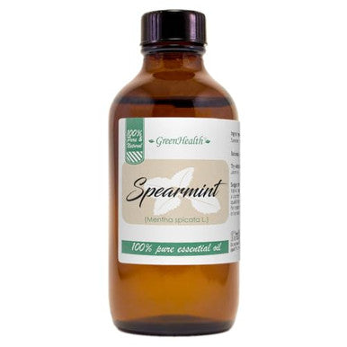 Spearmint 4 fl oz (118 ml) Glass Bottle w/Cap 100% Pure Essential Oil GreenHealth