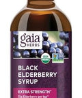 Gaia Herbs Black Elderberry(Sambucus Nigra) Syrup Extra Strengthimmune Support Supplementmade With Organic Black Elderberries For Immune Systemusda Organic Formula