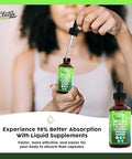Organic Mullein Liquid Drops With Chlorophyll For Lung Detox Plus Irish Sea Moss, Spirulina, Licorice, Tart Cherry, Lobelia, Motherwort, And Elderberry For Men Women Health Supplement Vitamin