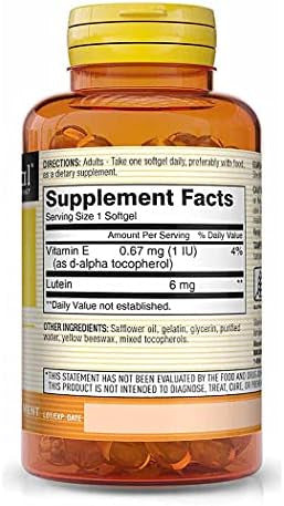 Mason Natural Lutein 6Mg Antioxidant Softgels Cholesterol 60 Ea