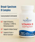 Nordic Naturals Vitamin B Complex - 45 Capsules Thiamine Riboflavin Niacin B6 & B12 Folate Biotin Pantothenic Acid Heart Brain Health Energy Metabolism Non-Gmo Servings