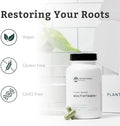 Nutritional Roots Multivitamin+ AwardWinning PlantBased (Vegan) Multivitamin Organic Vegetables and Herbs Fermented Vitamins Probiotics Doctor's Choice 45 Servings